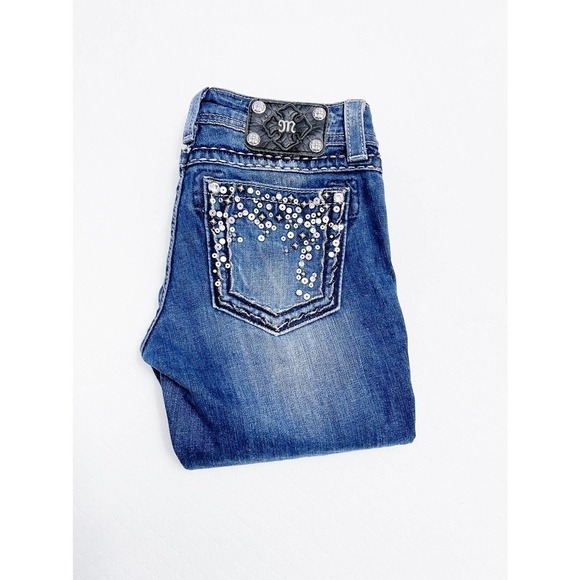 Miss Me Capri Cropped Dark Wash Denim SZ27 JE547P2 - Picture 2 of 8